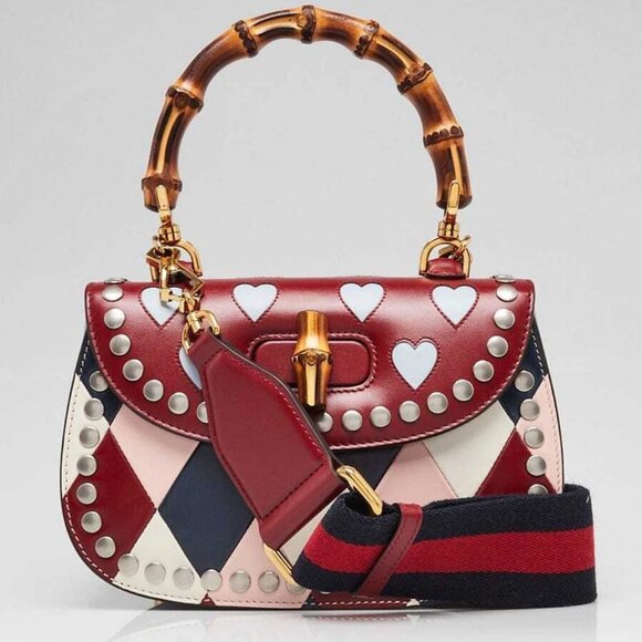 Gucci Handbags - Gucci Multicolor Leather Lovelight Bamboo Top Handle 1947 Small Bag